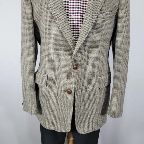 VTG Levi's Stratus Men's Tweed Sport Coat Blazer‎ Two Button Brown Wool Size 44L